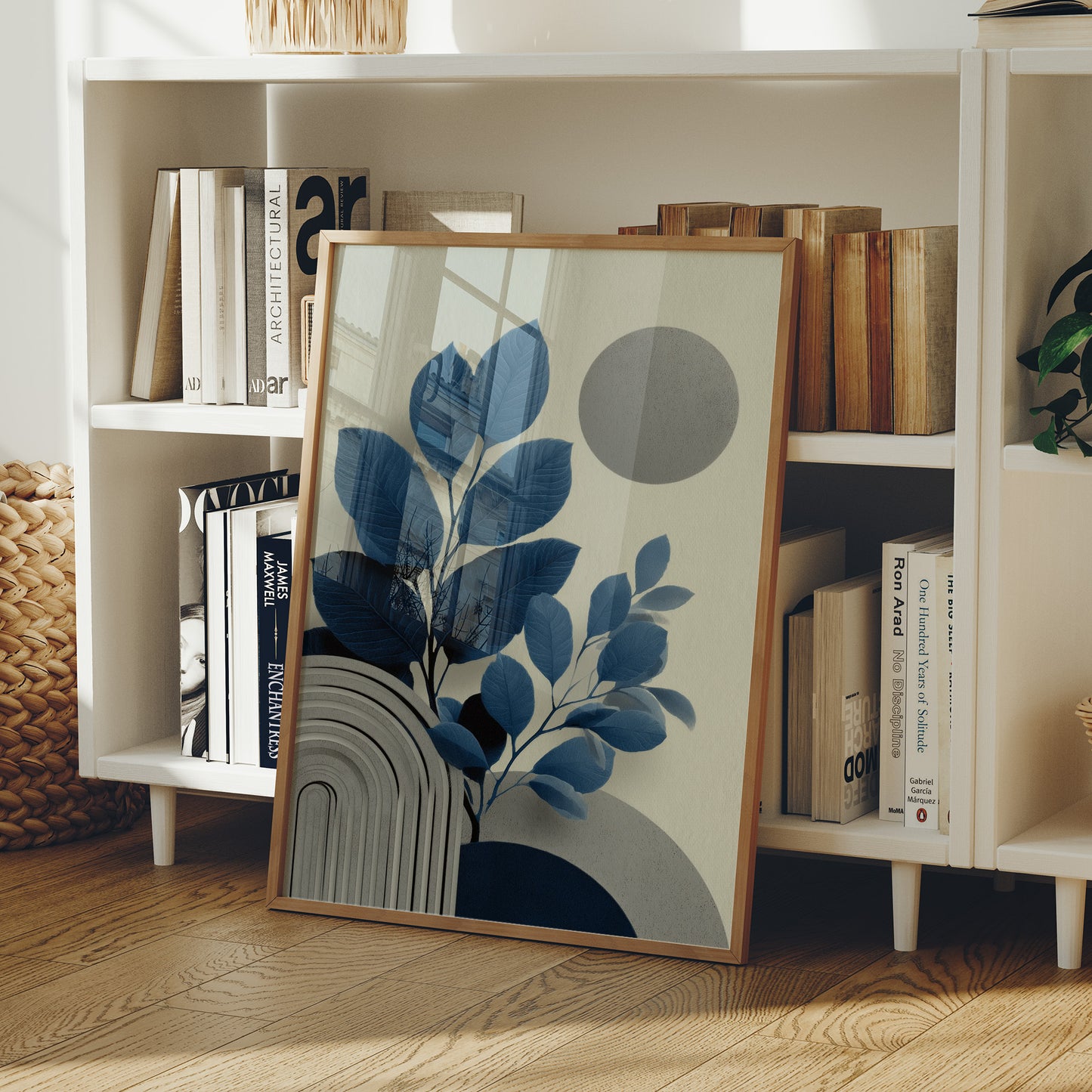 Blue Leaves Dance With Silver Moons