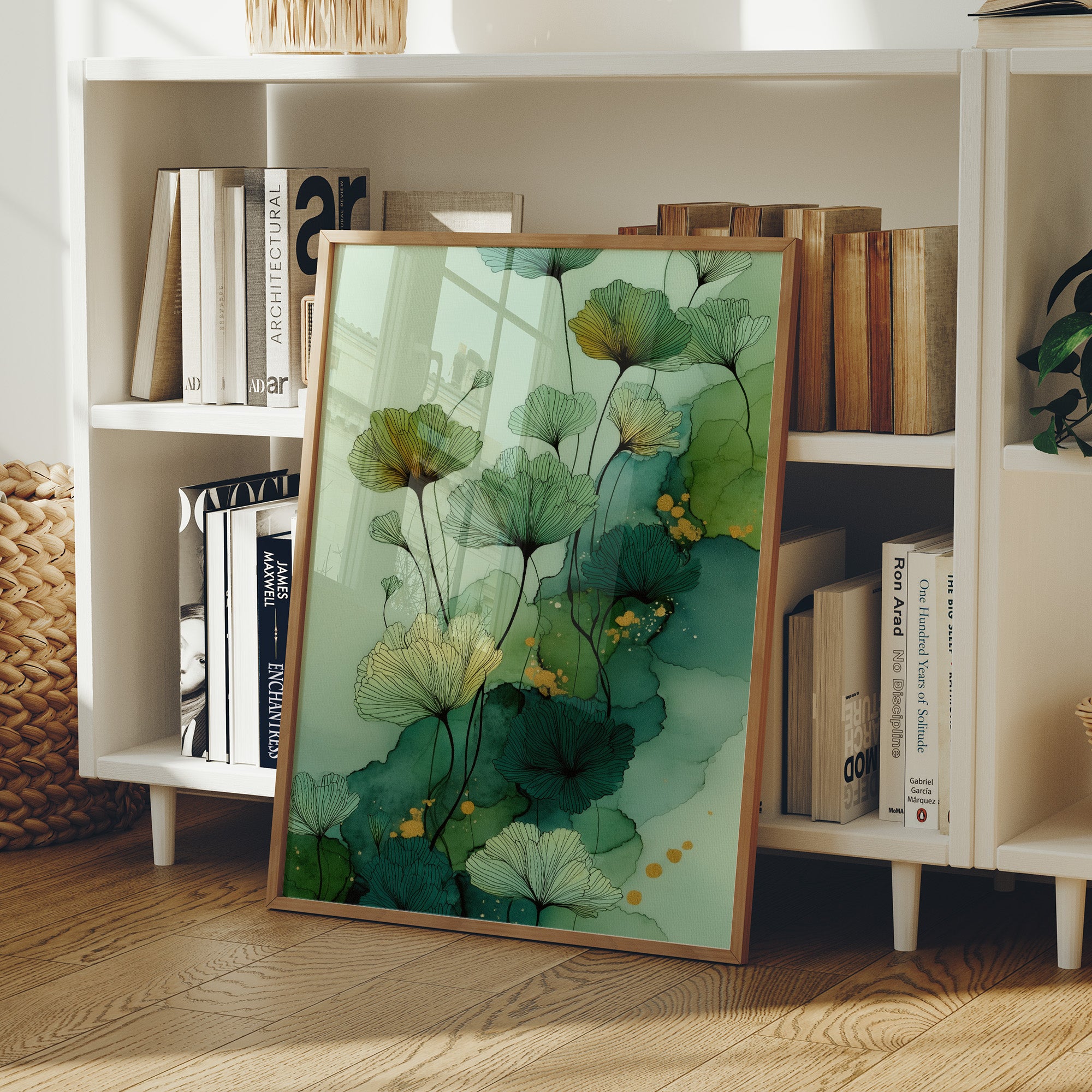 Jade Petals Dance In Watercolor