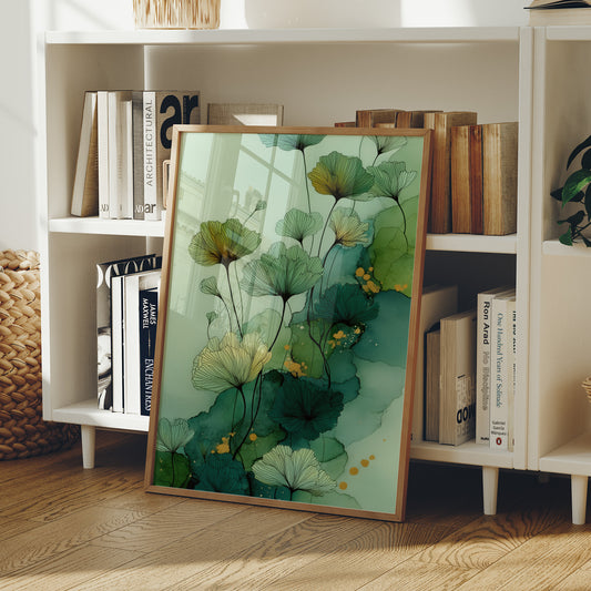 Jade Petals Dance In Watercolor