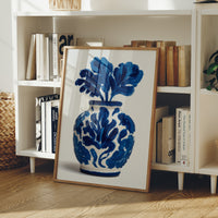 Cobalt Petals Dance In White