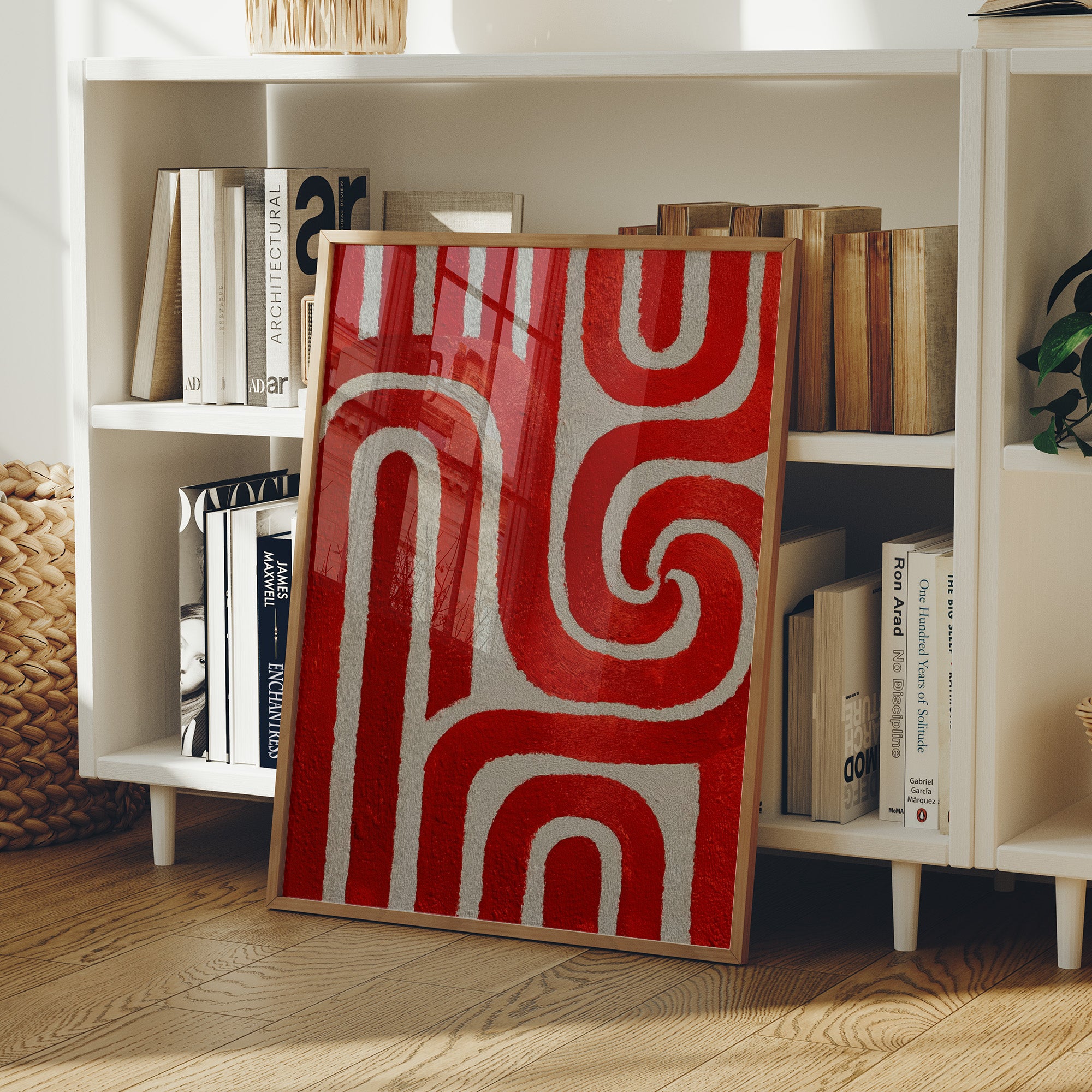 Crimson Paths Dance Through Silver