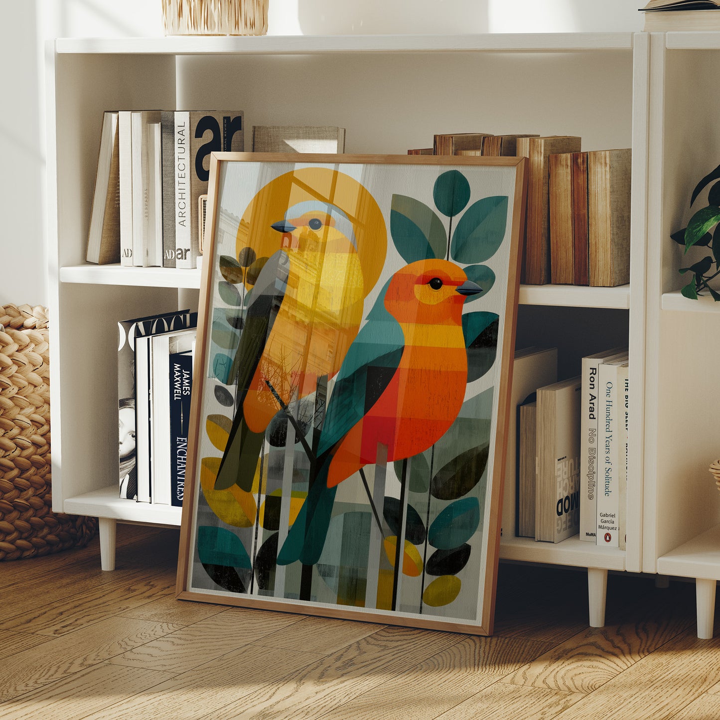 Sunlit Birds Share Garden Secrets