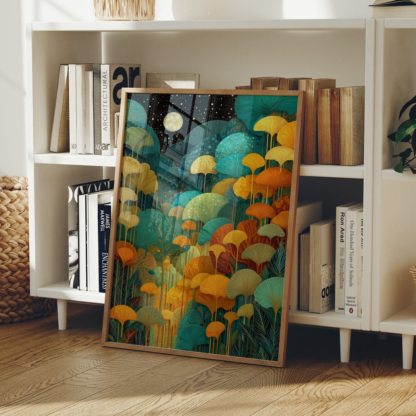 Moonlit Ginkgo Garden Glows Bright