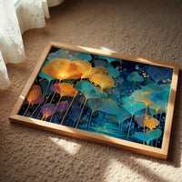 Ginkgo Leaves Dance In Moonlit Rain