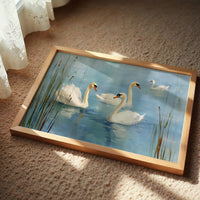 Morning Lake Holds Swan Stories