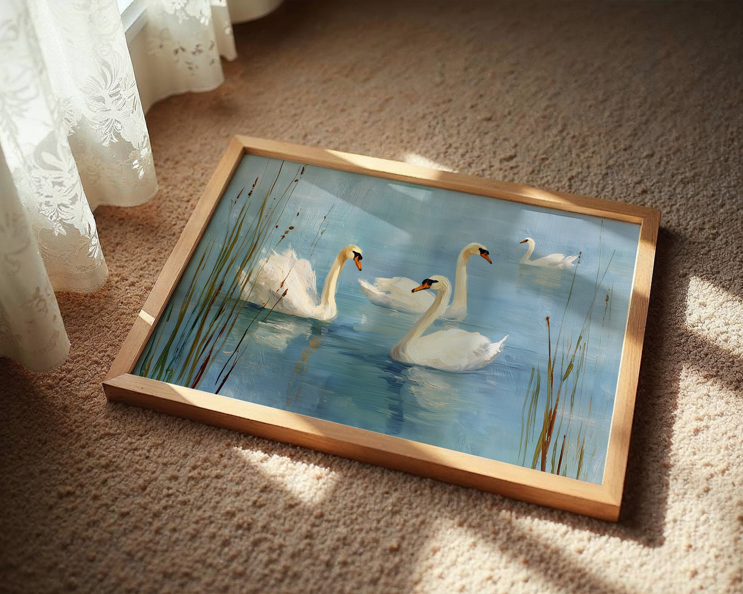 Morning Lake Holds Swan Stories