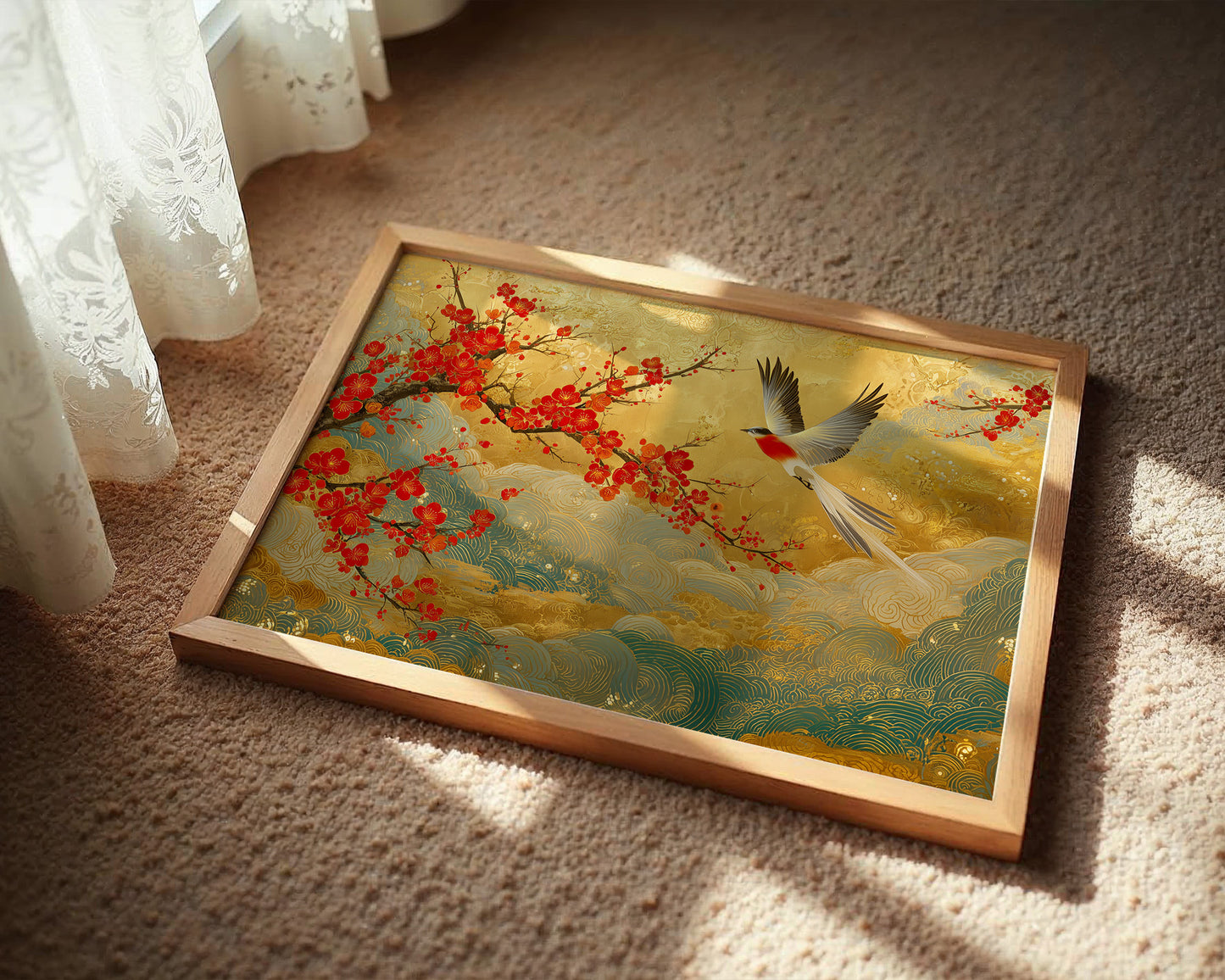 Red Blossoms Chase Morning Light