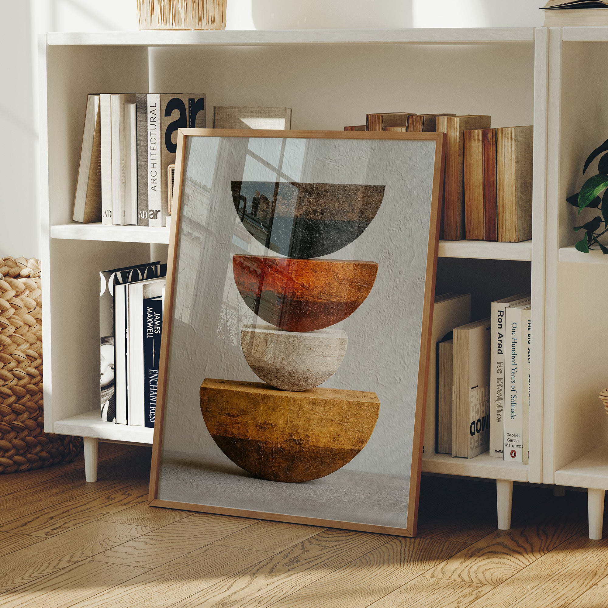 Stacked Bowls Above City Spirits