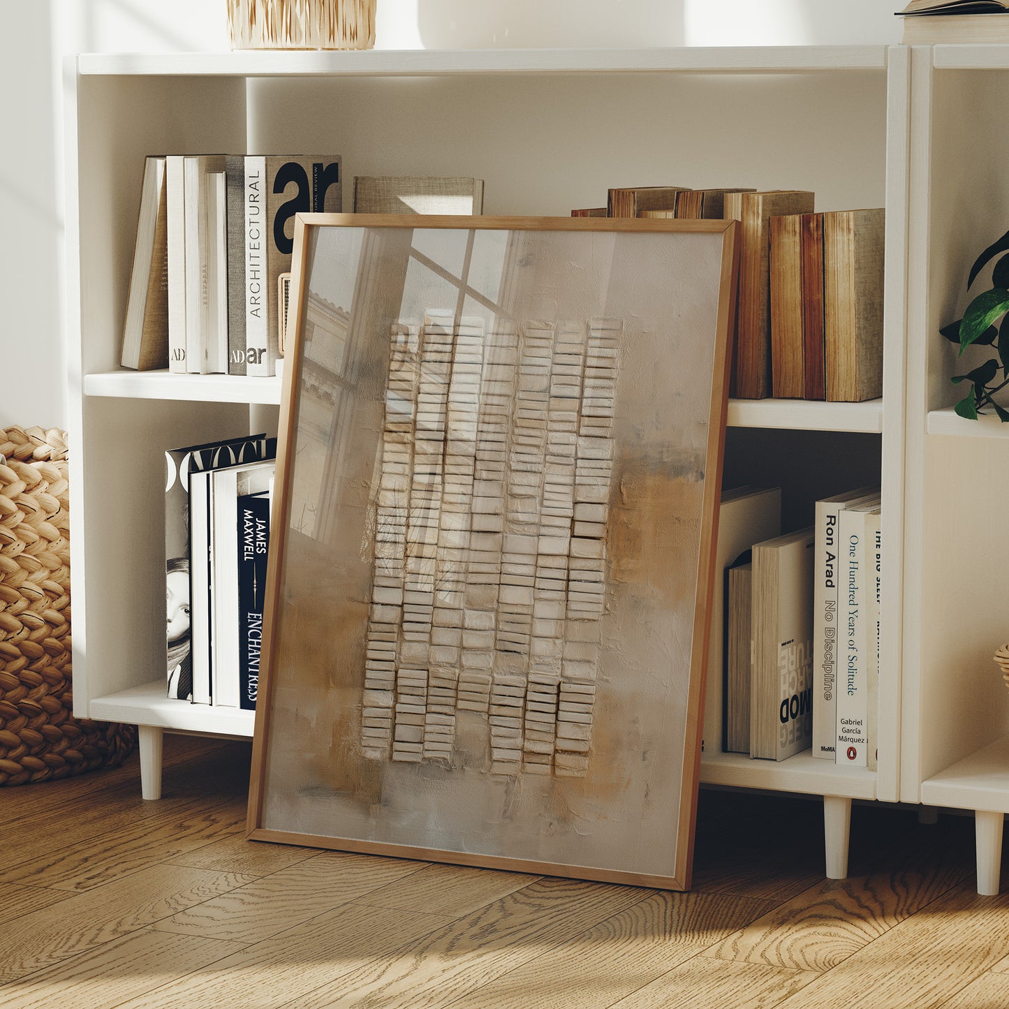 Sunlit Bar Cart Meets Abstract Lines