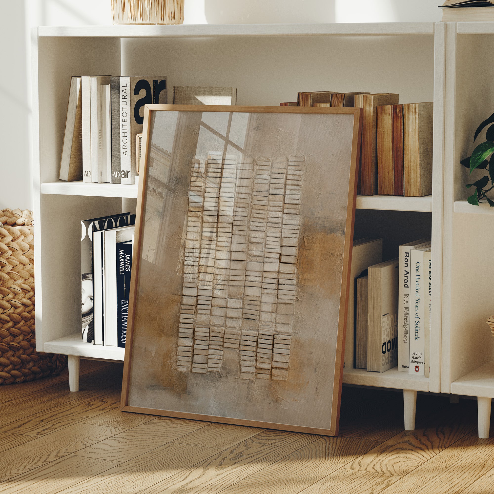 Sunlit Bar Cart Meets Abstract Lines