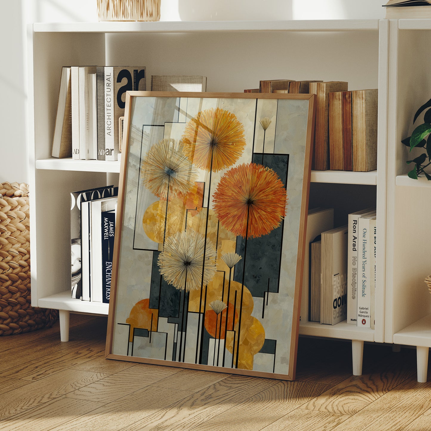 Sunbursts Dance Through Geometric Gardens