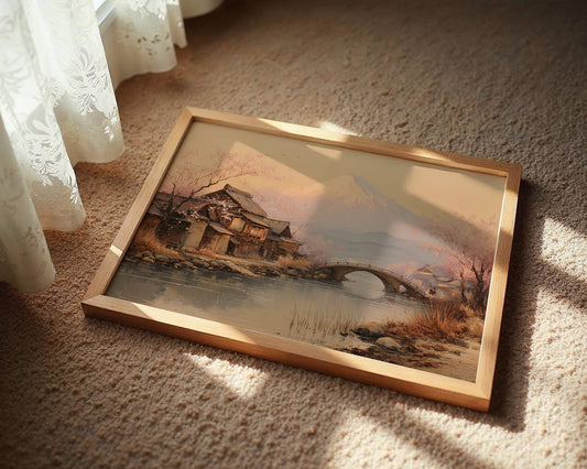 Cherry Blossoms Bridge Ancient Waters