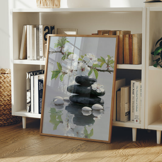 Cherry Blossoms Dance Above Still Waters