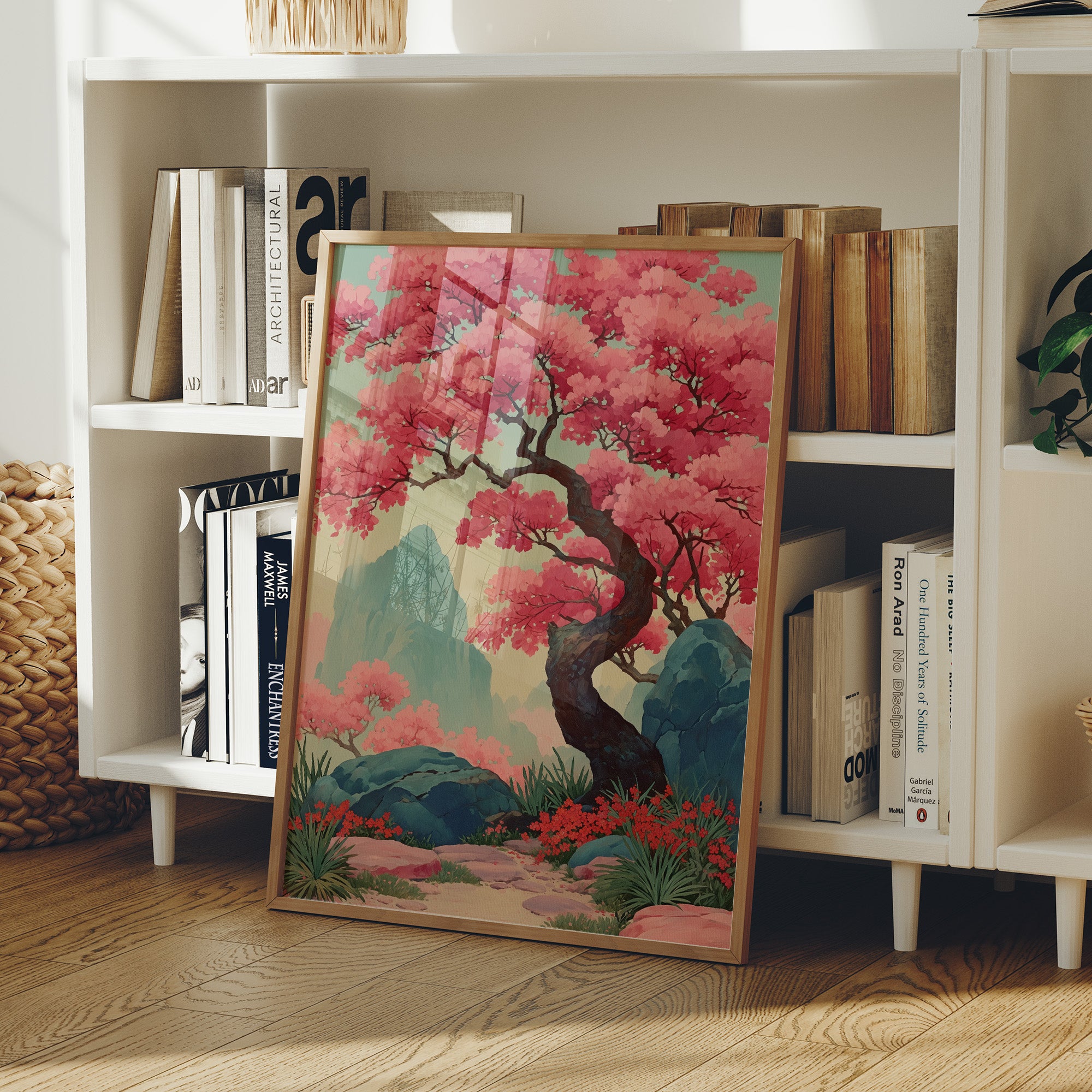 Cherry Blossoms Dance Above Mountains