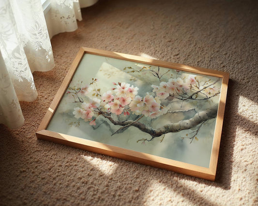 Cherry Blossoms Paint Morning Peace