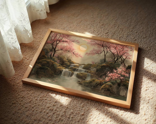 Cherry Blossoms Guard Ancient Waters