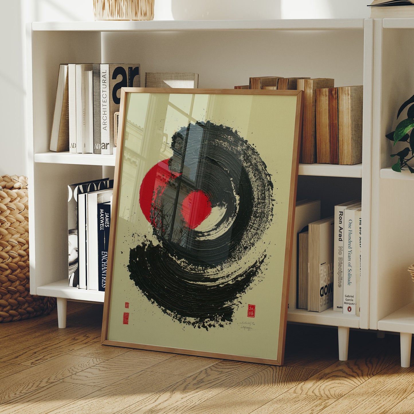 Red Sun Dances Through Ink