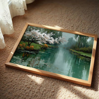 Cherry Blossoms Mirror Morning's Peace