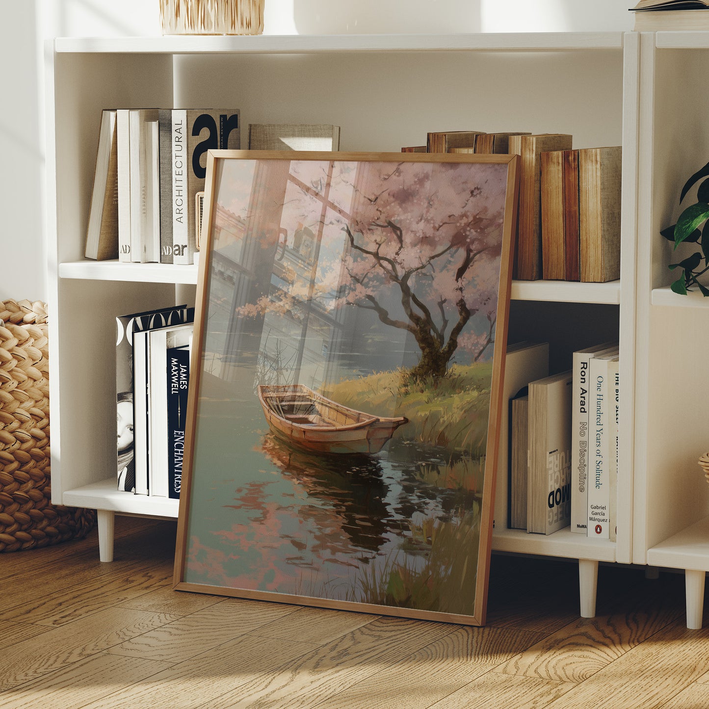 Cherry Blossoms Guard The Quiet Harbor