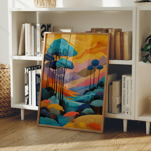 Tall Trees Dance In Coral Light