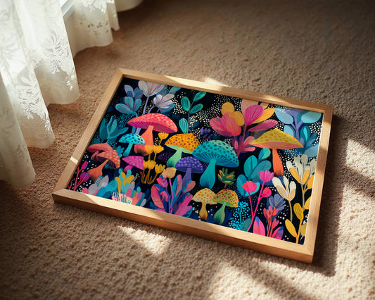 Midnight Garden's Neon Mushroom Ballet