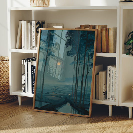 Moonlit Rivers Meet At Dusk