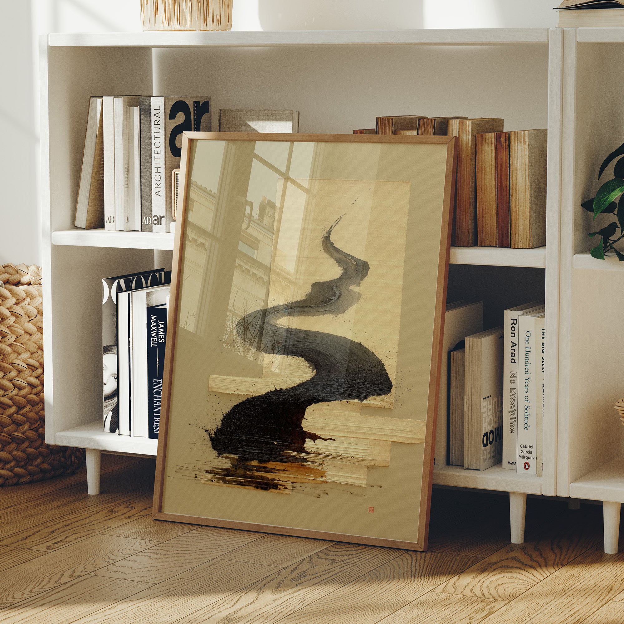 Ink Rivers Flow Through Golden Light