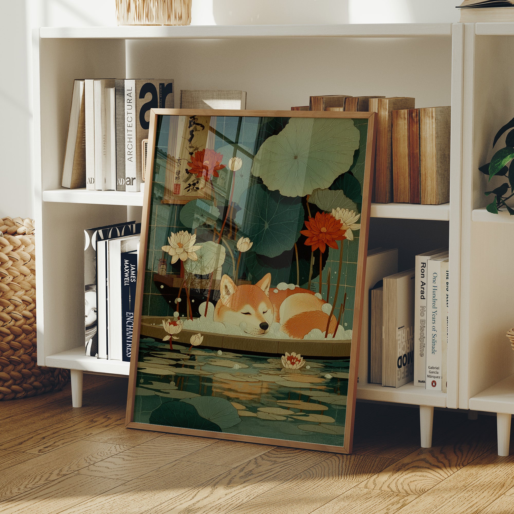 Sleepy Fox Among Lotus Dreams