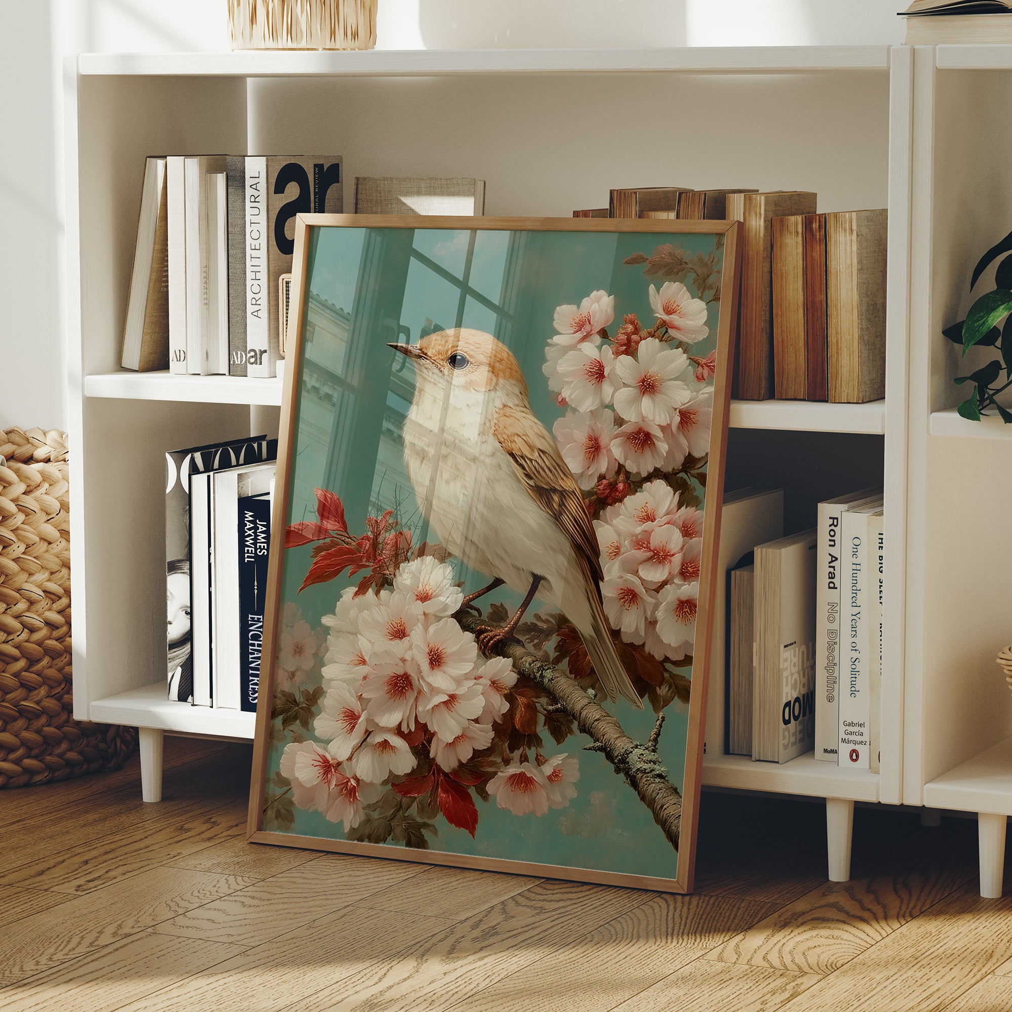 Songbird Perches Among Cherry Blossoms