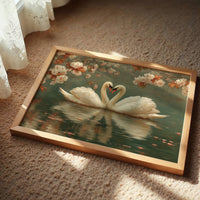 Swans Dance Under Cherry Blossoms