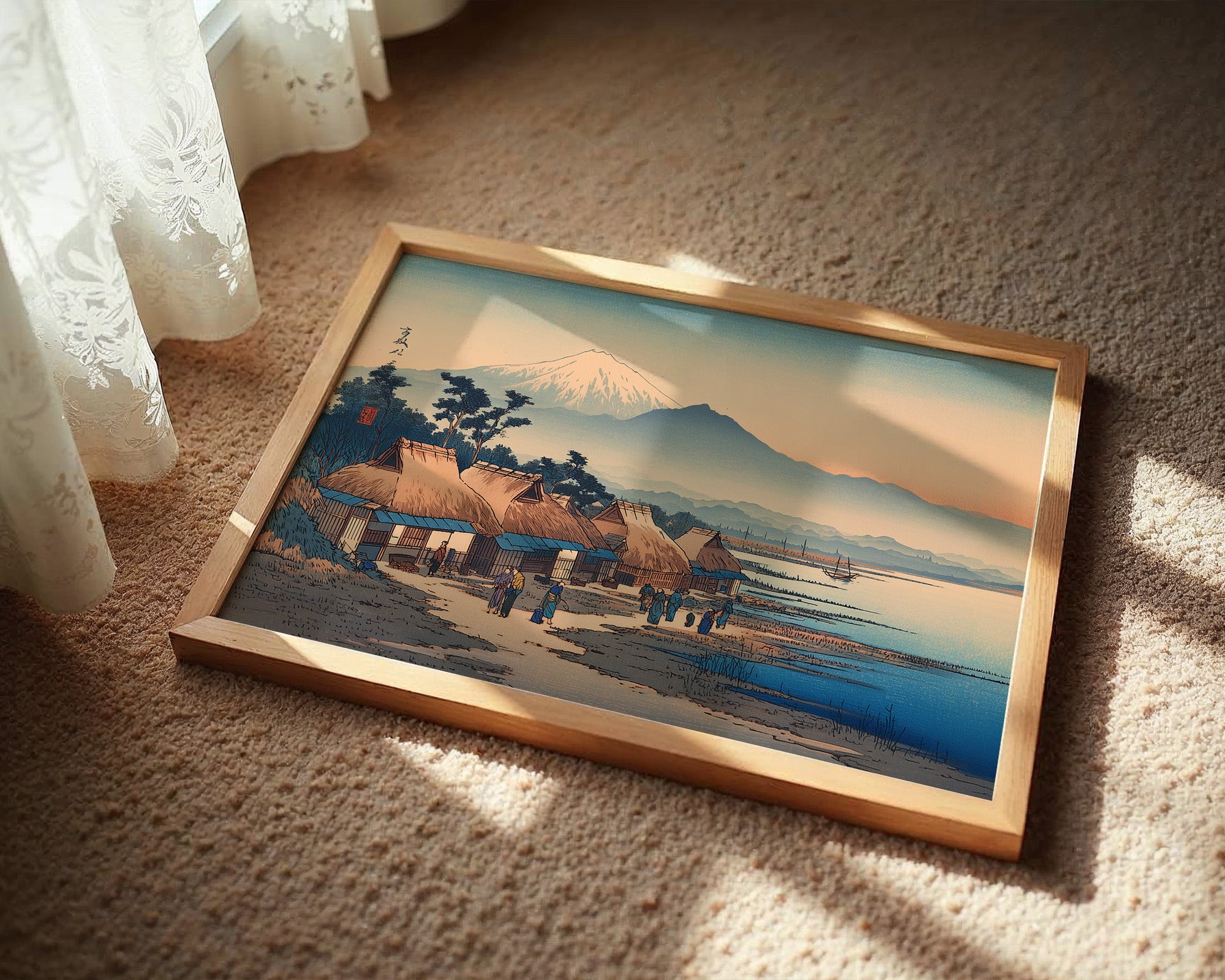 Coastal Village Greets Mountain Dawn