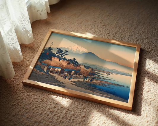 Coastal Village Greets Mountain Dawn