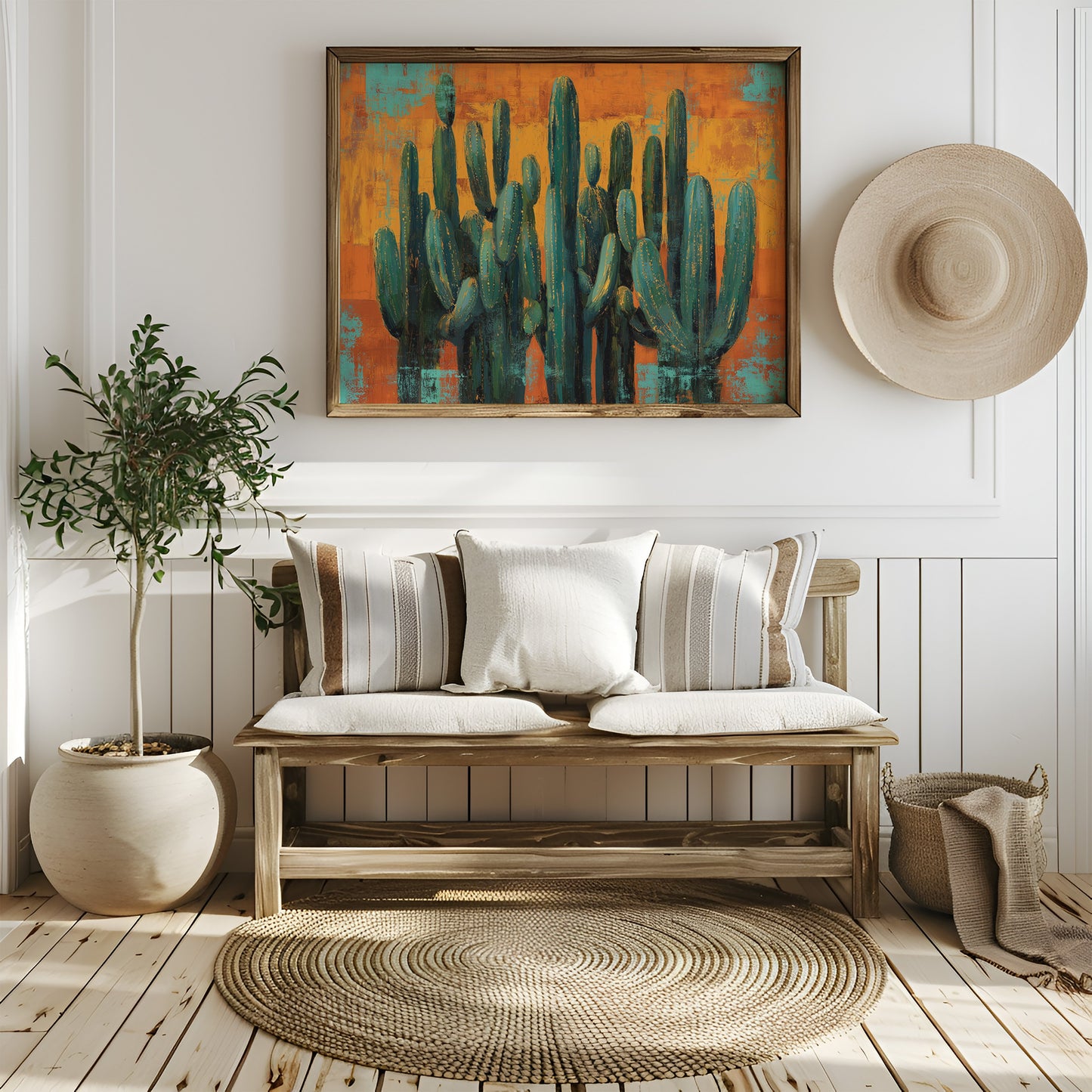 Saguaros Against Copper Sky