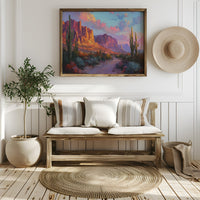 Desert Cliffs Catch Fire Above