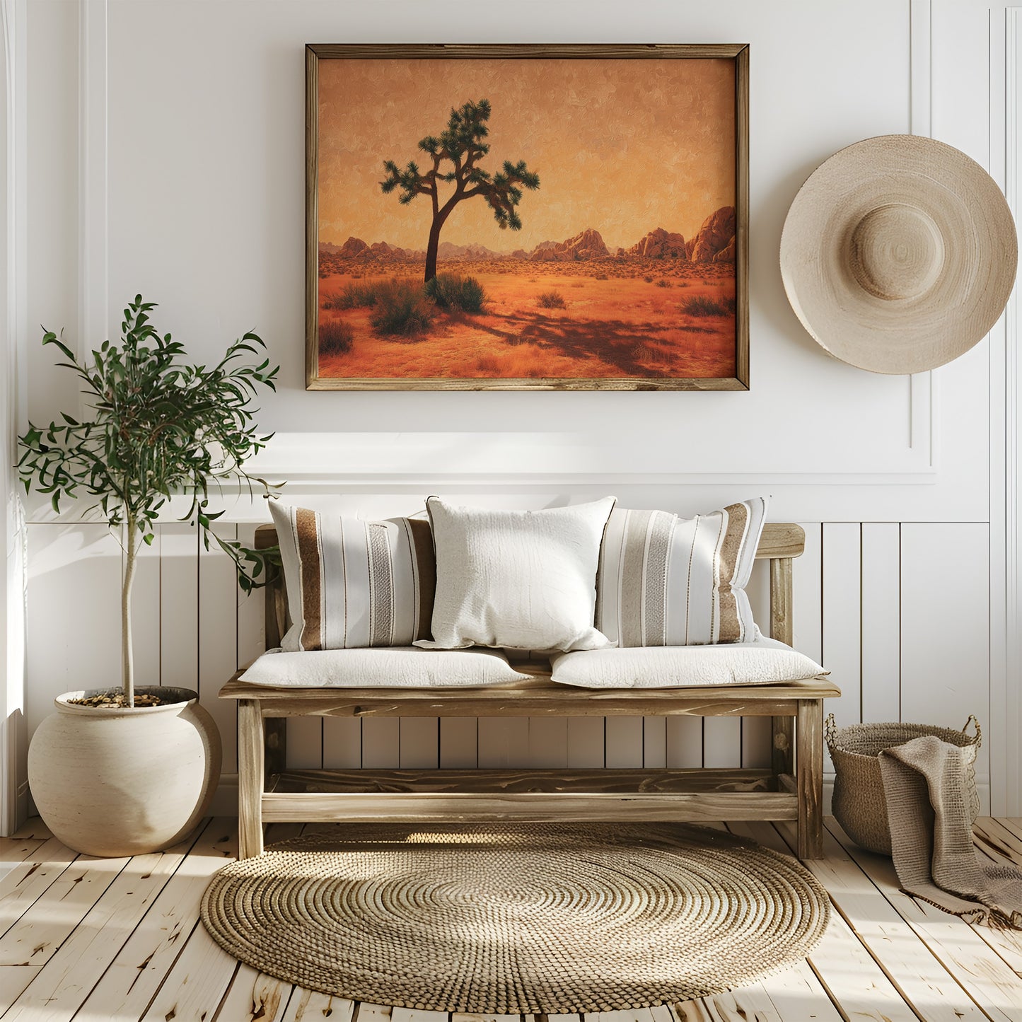 Lone Sentinel Under Amber Sky