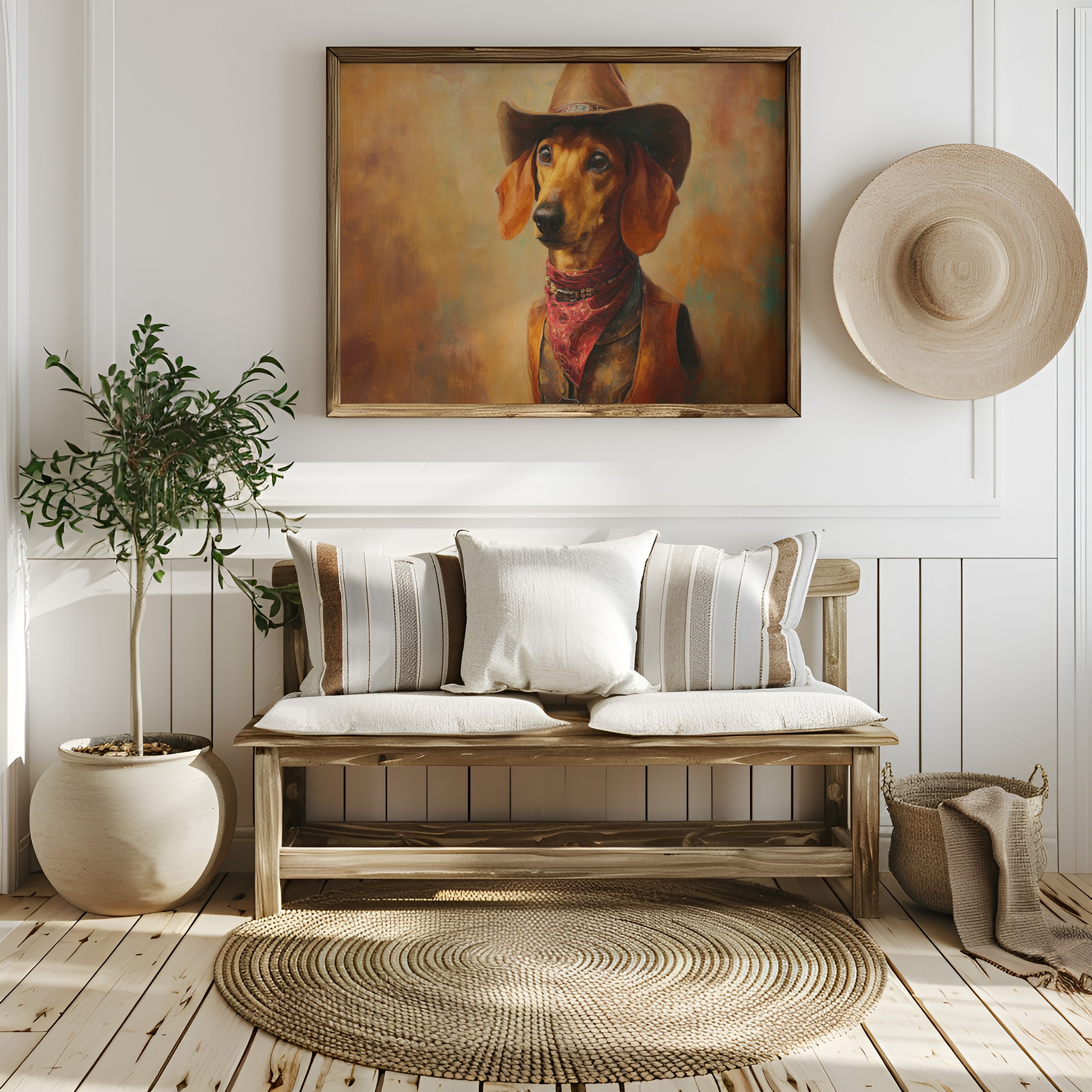 Dachshund Wears The Sunset Trail