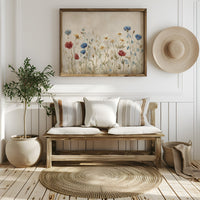 Field Blooms On Vintage Canvas