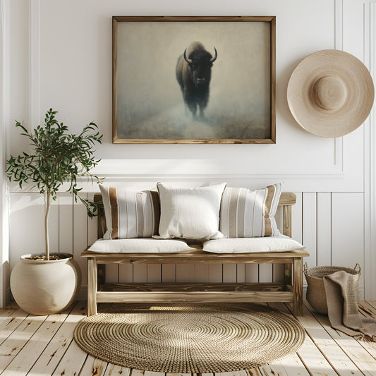 Ancient Power Through Morning Fog