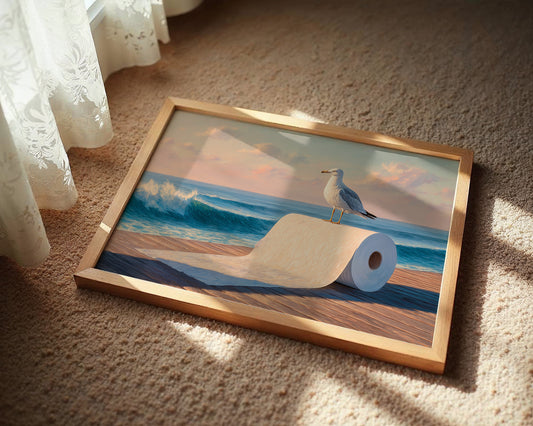 Seagull's Perch At Sunset Tide