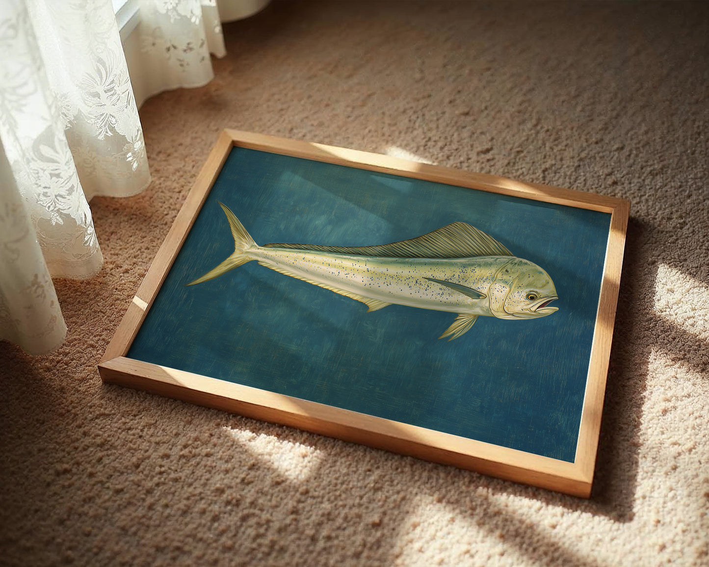 Mahi Drifts Through Teal Depths