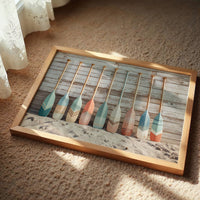 Painted Oars Await Summer Tides