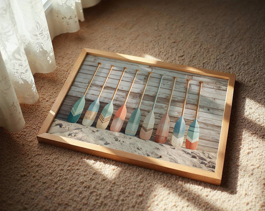 Painted Oars Await Summer Tides