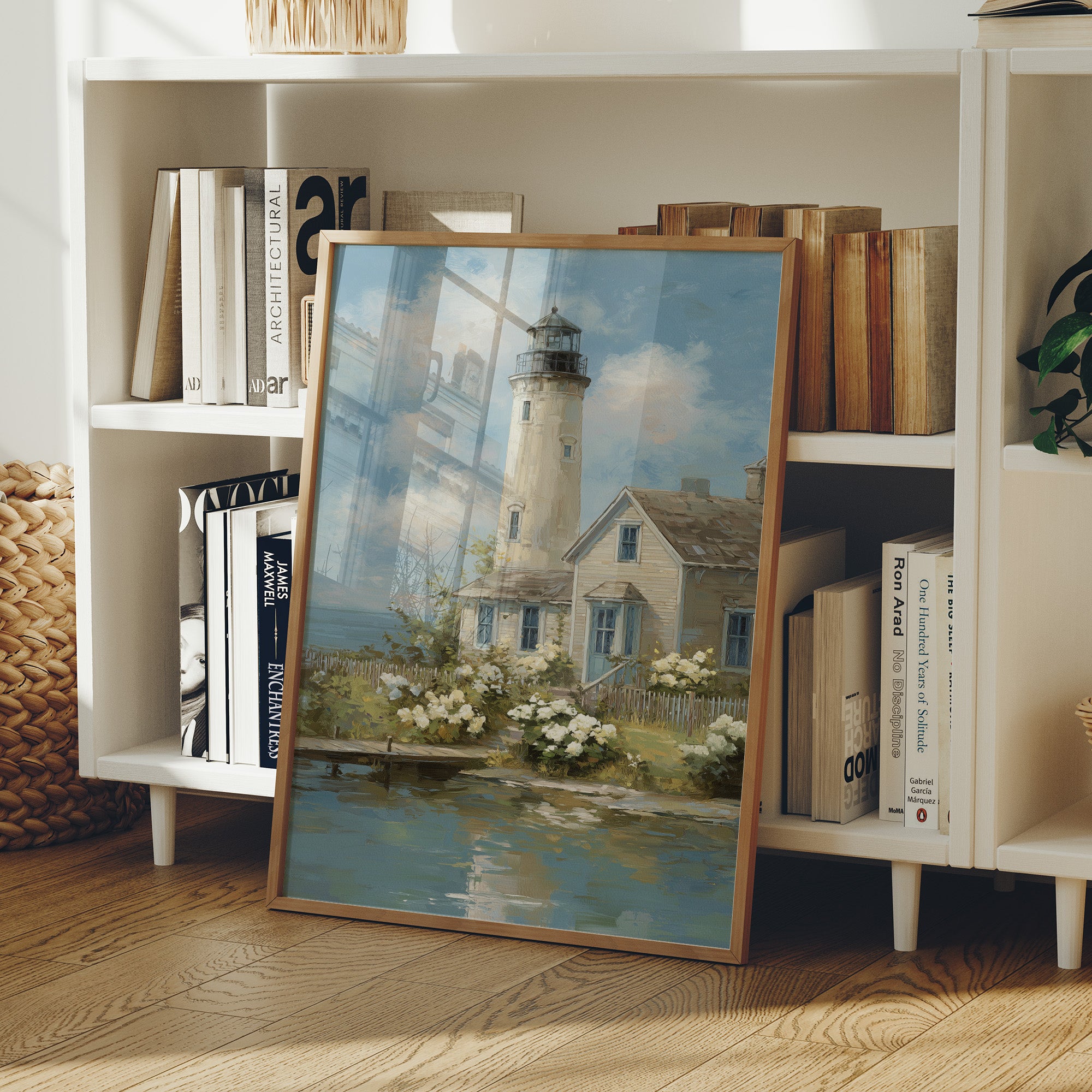 Coastal Keeper With Blooming Garden