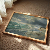 Sunbeams Pierce Coastal Storm Clouds