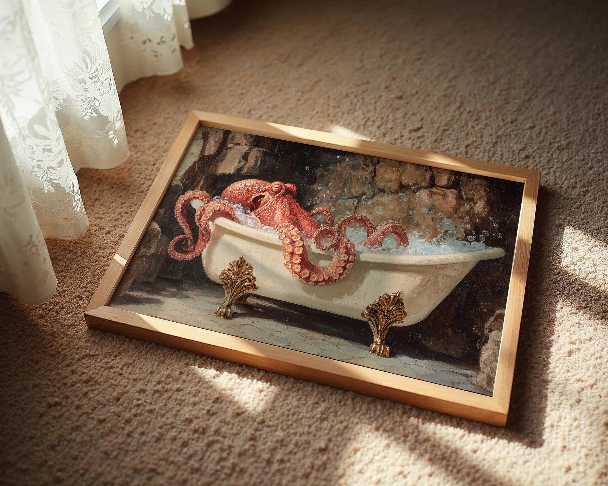 Crimson Tentacles In Vintage Bath