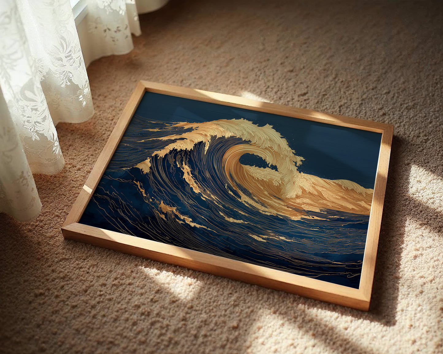 Gilded Currents Against Midnight Sea