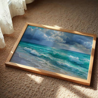 Turquoise Tides Meet Storm Clouds