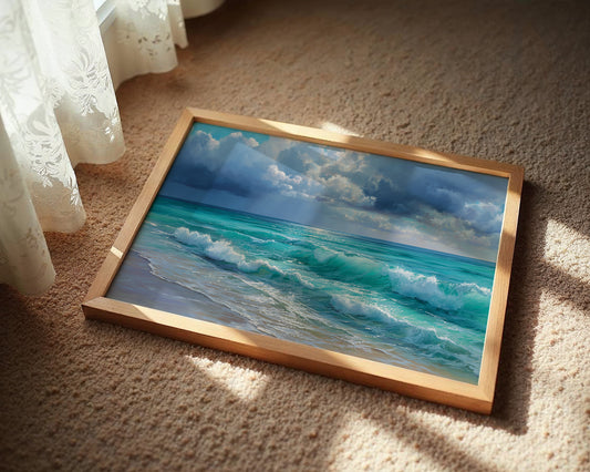 Turquoise Tides Meet Storm Clouds