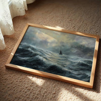 Solitary Sail Through Tempest Seas