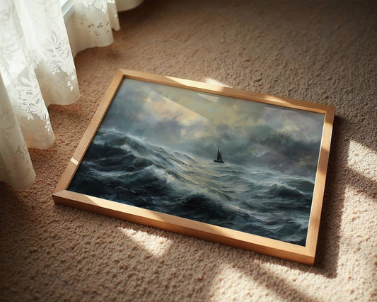 Solitary Sail Through Tempest Seas